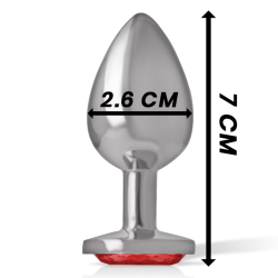 INTENSE - ANALSTECKER AUS ALUMINIUMMETALL MIT ROTEM KRISTALL, GRÖSSE S – Produktansicht 4