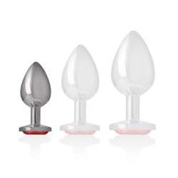 INTENSE - ANALSTECKER AUS ALUMINIUMMETALL MIT ROTEM KRISTALL, GRÖSSE S – Produktansicht 5