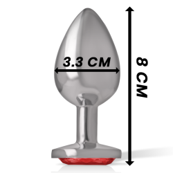 INTENSE - METALL-ANALSTECKER MIT ROTEN KRISTALL GRÖSSE M – Produktansicht 4