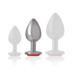 INTENSE - METALL-ANALSTECKER MIT ROTEN KRISTALL GRÖSSE M – Produktansicht 5