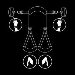 FETISH SUBMISSIVE - POSITION MIT OFFENEN BEINEN UND HANDSCHELLEN MIT NOPRENE-FUTTER – Produktansicht 10