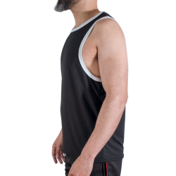 MACHO - CMV004 SCHWARZES GYM-T-SHIRT S/M – Produktansicht 2