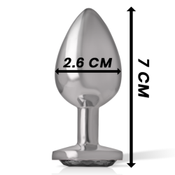 INTENSE - ANALPLUG AUS ALUMINIUMMETALL MIT SCHWARZEM KRISTALL, GRÖSSE S – Produktansicht 4
