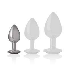INTENSE - ANALPLUG AUS ALUMINIUMMETALL MIT SCHWARZEM KRISTALL, GRÖSSE S – Produktansicht 5