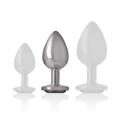 INTENSE - ANALPLUG AUS ALUMINIUMMETALL MIT SCHWARZEM GLAS, GRÖSSE M – Produktansicht 5