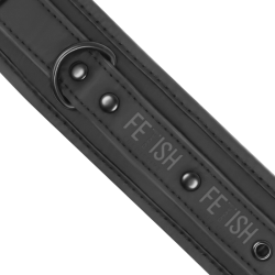 FETISH SUBMISSIVE - KRAGEN UND HANDGELENKBNDCHEN VEGANES LEDER MIT NEOPRENFUTTER – Produktansicht 7