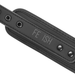 FETISH SUBMISSIVE - KRAGEN UND HANDGELENKBNDCHEN VEGANES LEDER MIT NEOPRENFUTTER – Produktansicht 9