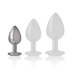 INTENSE - ANALPLUG AUS ALUMINIU MMETALL MIT SILBERNEM KRISTALL, GRÖSSE S – Produktansicht 3