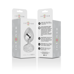 INTENSE - ANALPLUG AUS ALUMINIU MMETALL MIT SILBERNEM KRISTALL, GRÖSSE S – Produktansicht 5