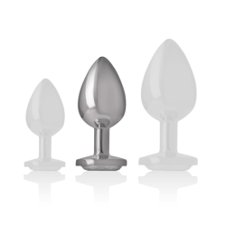 INTENSE - ALUMINIUM-METALL-ANALSPLUG MIT SILBERNEM KRISTALL, GRÖSSE M – Produktansicht 4
