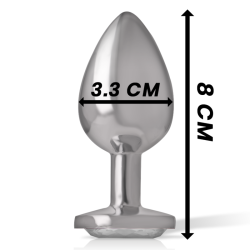 INTENSE - ALUMINIUM-METALL-ANALSPLUG MIT SILBERNEM KRISTALL, GRÖSSE M – Produktansicht 6