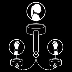 FETISH SUBMISSIVE - LEDER UND HANDSCHELLEN VEGANES LEDER MIT NEOPRENFUTTER – Produktansicht 3