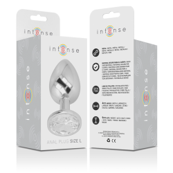 INTENSE - ANALPLUG AUS ALUMINIU MMETALL MIT SILBERNEM KRISTALL, GRÖSSE L – Produktansicht 4