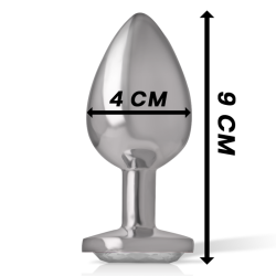 INTENSE - ANALPLUG AUS ALUMINIU MMETALL MIT SILBERNEM KRISTALL, GRÖSSE L – Produktansicht 6