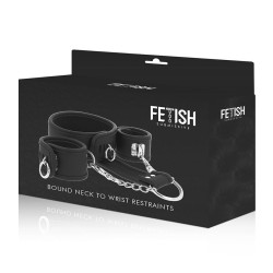 FETISH SUBMISSIVE - LEDER UND HANDSCHELLEN VEGANES LEDER MIT NEOPRENFUTTER – Produktansicht 6