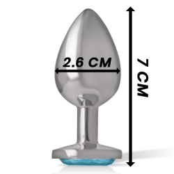 INTENSE - ANALSTECKER AUS ALUMINIUMMETALL MIT BLAUEM KRISTALL, GRÖSSE S – Produktansicht 4
