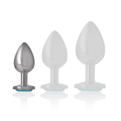 INTENSE - ANALSTECKER AUS ALUMINIUMMETALL MIT BLAUEM KRISTALL, GRÖSSE S – Produktansicht 5