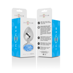 INTENSE - ANALSTECKER AUS ALUMINIUMMETALL MIT BLAUEM KRISTALL, GRÖSSE S – Produktansicht 6