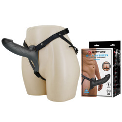 PRETTY LOVE - LANDON BLACK VIBRATING STRAP-ON – Produktansicht 2
