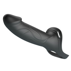 PRETTY LOVE - LANDON BLACK VIBRATING STRAP-ON – Produktansicht 3