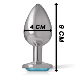 INTENSE - ANALPLUG AUS ALUMINIUMMETALL MIT BLAUEM KRISTALL, GRÖSSE L – Produktansicht 4
