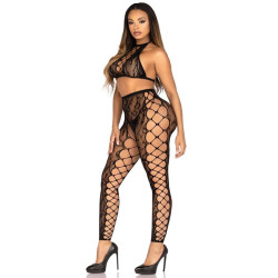 LEG AVENUE - 89372 CROP-TOP- UND SCHRITTLOSE STRUMPFHOSE, SCHWARZ - EINHEITSGRÖSSE – Produktansicht 3