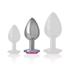 INTENSE - ANALPLUG AUS ALUMINIUMMETALL MIT ROSA KRISTALL, GRÖSSE M – Produktansicht 5