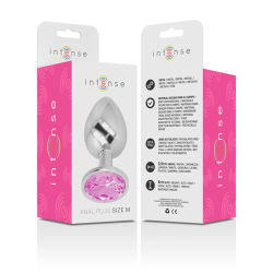 INTENSE - ANALPLUG AUS ALUMINIUMMETALL MIT ROSA KRISTALL, GRÖSSE M – Produktansicht 6
