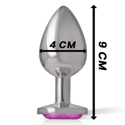 INTENSE - ANALPLUG AUS ALUMINIUMMETALL MIT ROSA KRISTALL, GRÖSSE L – Produktansicht 4