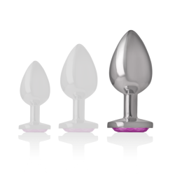 INTENSE - ANALPLUG AUS ALUMINIUMMETALL MIT ROSA KRISTALL, GRÖSSE L – Produktansicht 5