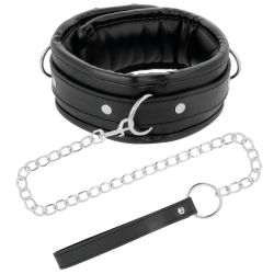 DARKNESS - WEICHE LEDER-HALSKETTE MIT KETTE – Produktansicht 2