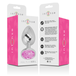 INTENSE - ANALPLUG AUS ALUMINIUMMETALL MIT ROSA KRISTALL, GRÖSSE L – Produktansicht 6