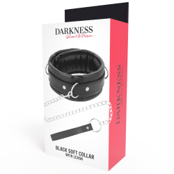DARKNESS - WEICHE LEDER-HALSKETTE MIT KETTE – Produktansicht 5
