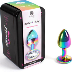 SECRETPLAY - BUTT PLUG AUS METALL REGENBOGEN, KLEINE GRÖSSE 7 CM – Produktansicht 2