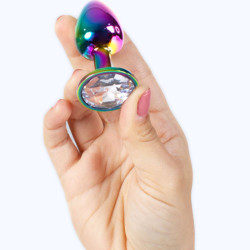 SECRETPLAY - BUTT PLUG AUS METALL REGENBOGEN, KLEINE GRÖSSE 7 CM – Produktansicht 3