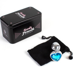 SECRETPLAY - BUTT PLUG AUS METALL, BLAUES HERZ, KLEINE GRÖSSE 7 CM – Produktansicht 4