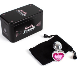 SECRETPLAY - BUTT PLUG AUS METALL FUCHSIA HERZ KLEINE GRÖSSE 7 CM – Produktansicht 4