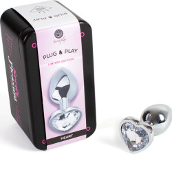 SECRETPLAY - BUTT PLUG AUS METALL, KLARES KRISTALLHERZ, KLEINE GRÖSSE 7 CM – Produktansicht 2