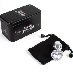 SECRETPLAY - BUTT PLUG AUS METALL, KLARES KRISTALLHERZ, KLEINE GRÖSSE 7 CM – Produktansicht 4