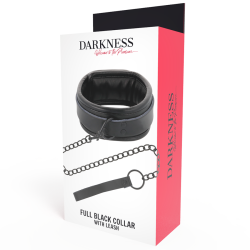 DARKNESS - VOLLSTNDIG SCHWARZES HALSBAND MIT LEINE – Produktansicht 5