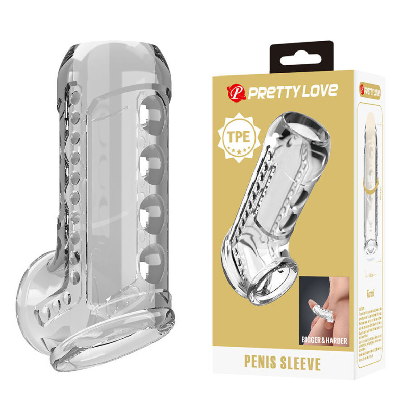 PRETTY LOVE - TRANSPARENTE, STRUKTURIERTE PENISHÜLLE