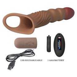 PRETTY LOVE – STRUKTURIERTE PENISHÜLLE MIT VIBRATION UND FERNBEDIENUNG – Produktansicht 8