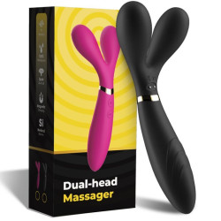 ARMONY - Y-WAND MASSAGER & VIBRATOR DOPPELKOPF SCHWARZ – Produktansicht 5