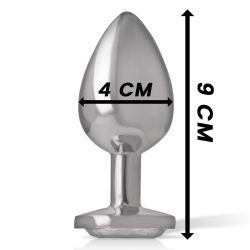 INTENSE - ANALPLUG METALL ALUMINIUM WEISS HERZ GRÖSSE L – Produktansicht 4