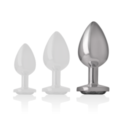 INTENSE - ANALPLUG METALL ALUMINIUM WEISS HERZ GRÖSSE L – Produktansicht 5