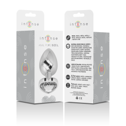 INTENSE - ANALPLUG METALL ALUMINIUM WEISS HERZ GRÖSSE L – Produktansicht 6