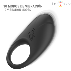 INTENSE - MERLOTTE ANILLO VIBRADOR CON ESTIMULACIÓN DE CLÍTORIS NEGRO – Produktansicht 5