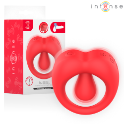 INTENSE - RUSSELL ANILLO VIBRADOR CON ESTIMULACIÓN DE CLÍTORIS ROJO – Produktansicht 2