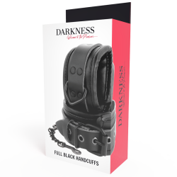 DARKNESS - VERSTELLBARE HANDSCHELLEN AUS SCHWARZEM LEDER – Produktansicht 6