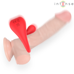 INTENSE - RUSSELL ANILLO VIBRADOR CON ESTIMULACIÓN DE CLÍTORIS ROJO – Produktansicht 3
